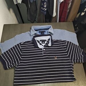 Tommy Hilfiger Men's Polo Shirts Set Of 2 - Navy and Light Blue Stripes